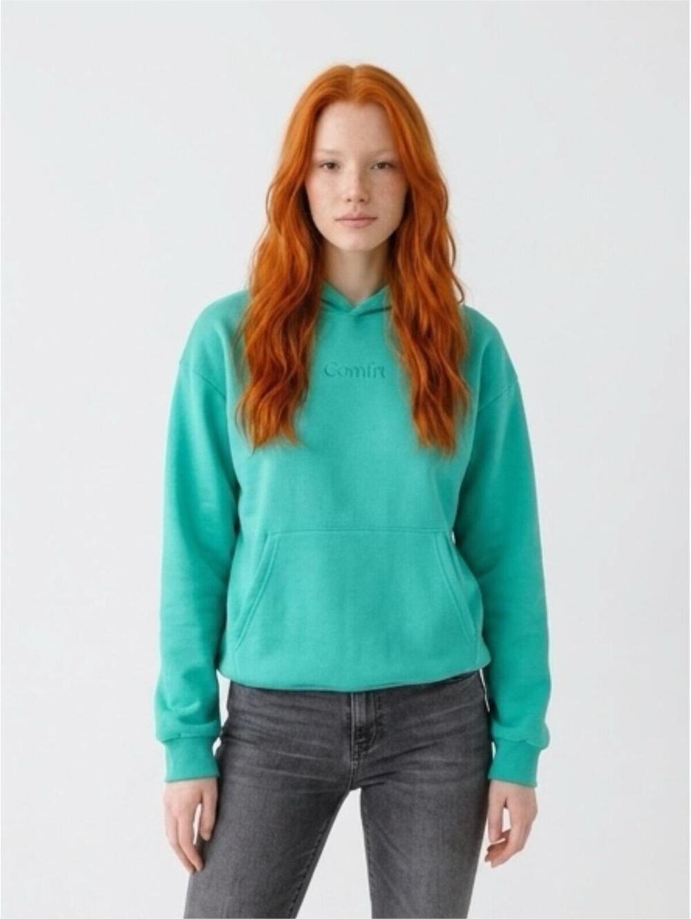 Comfrt Signature Hoodie Aqua Unisex size M New In Bag Oversized MSRP $120 - Picture 7 of 11